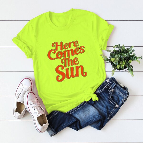 

Slogan Graphic Short Sleeve Tee, Green