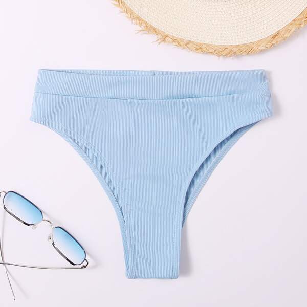 

Rib High Waisted Bikini Panty, Baby blue