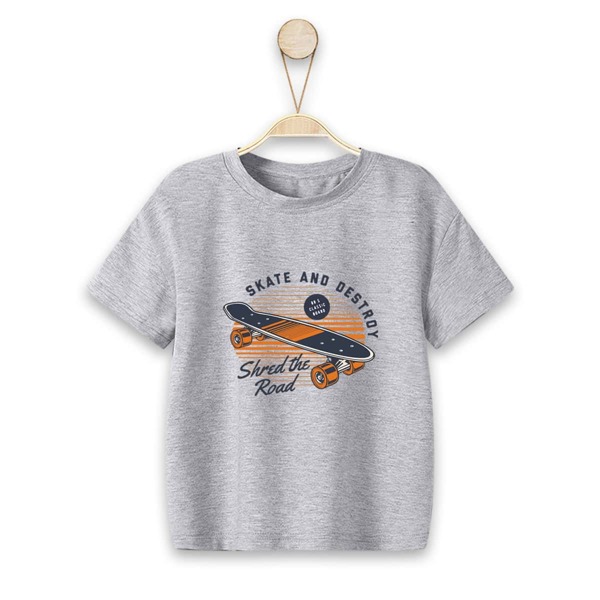 

Boys Letter & Graphic Print Tee, Light grey