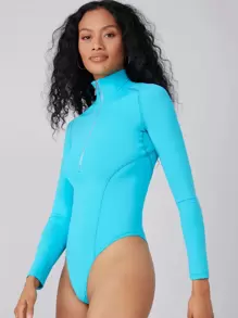 MOTF PREMIUM NEON BLUE SPORT BODYSUIT - Blue - View 3