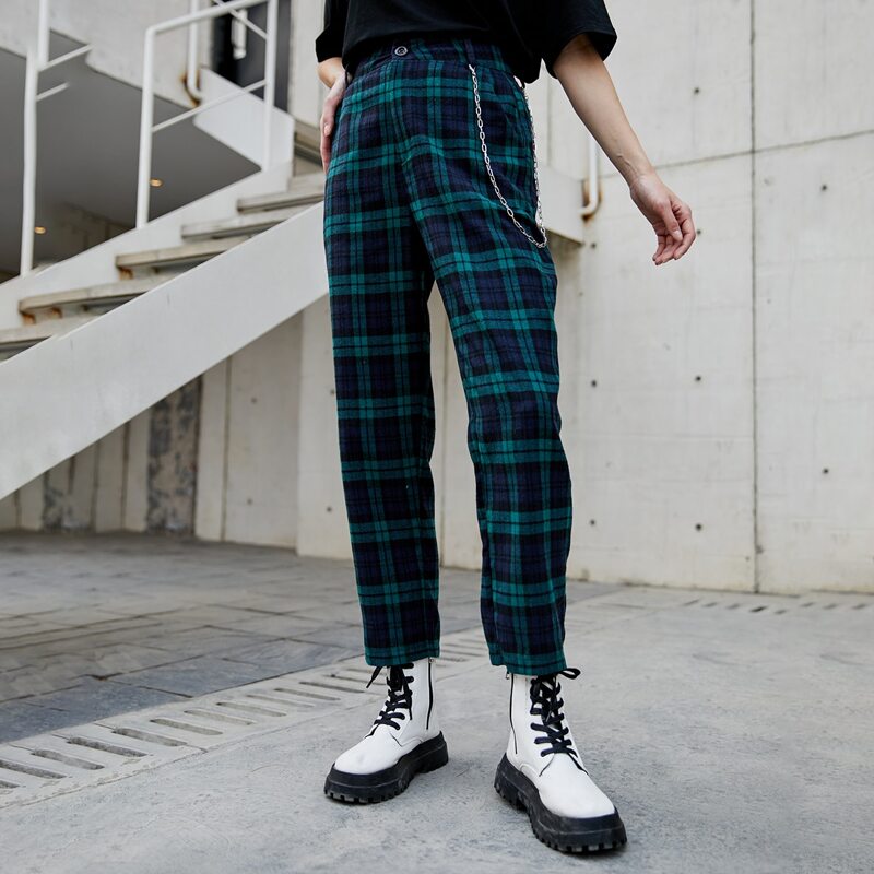 

Chain Plaid Pants, Green