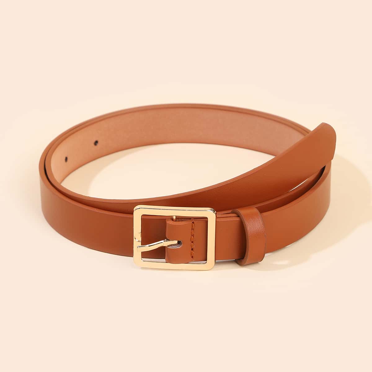 

Square Buckle Belt, Camel