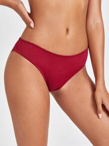 Contrast Lace Panty - Burgundy - View 2