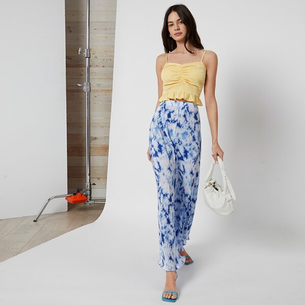 

Tie Dye Lettuce Trim Pants, Multicolor