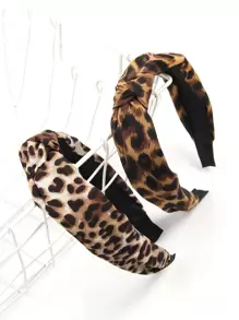 Boho 4pcs Leopard Print Tie Hair Hoop,Hairband,Hair Hoop,Hair Accessories Headbands