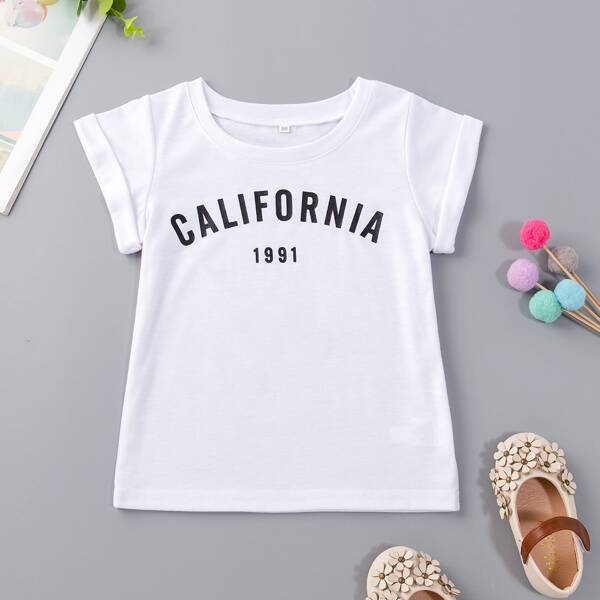 

Toddler Girls Letter Graphic Tee, White
