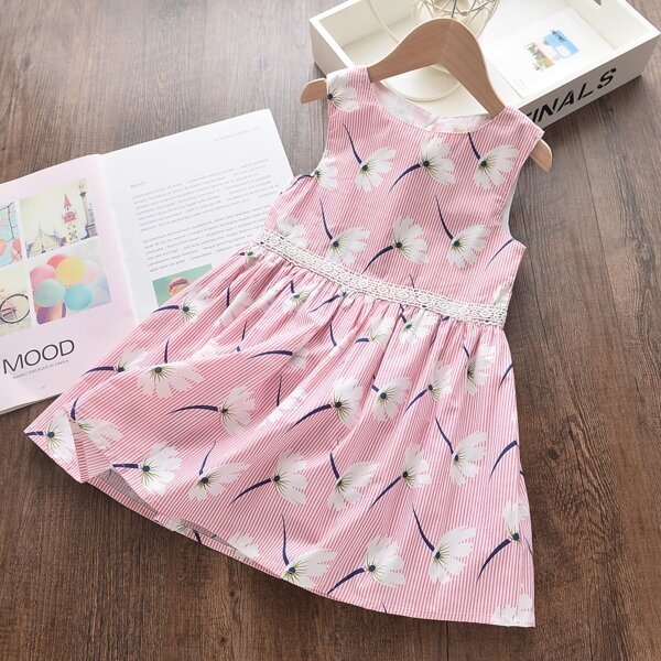 

Toddler Girls Striped & Floral Print Dress, Multicolor