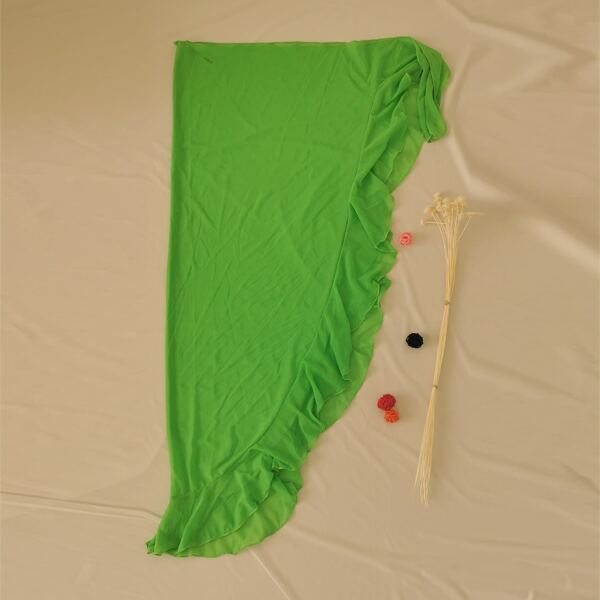 

Mesh Ruffle Trim Knot Cover Up Skirt, Green