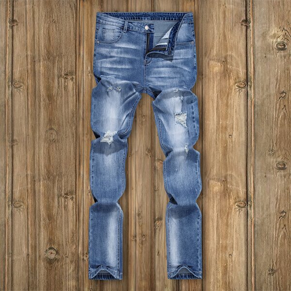 

Men Ripped Skinny Jeans, Medium wash