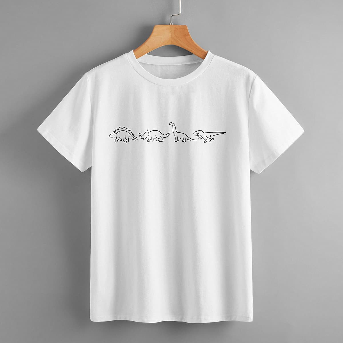 

Dinosaur Print Tee, White