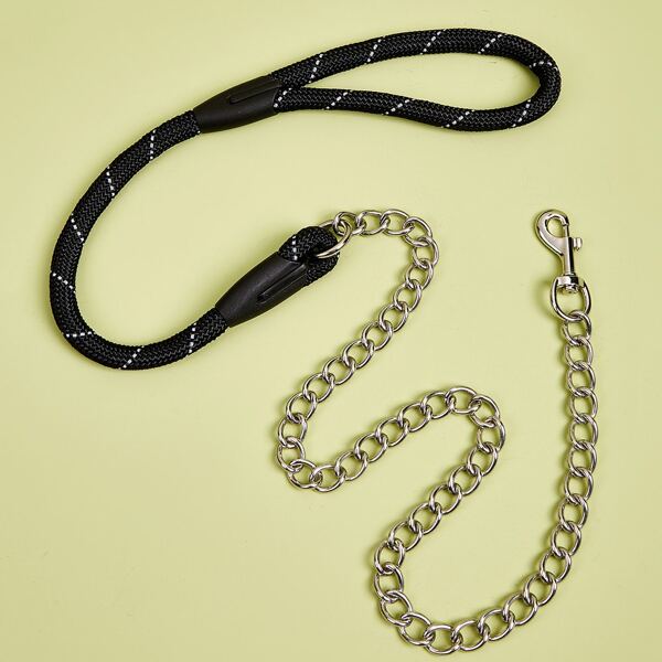 

1pc Chain Pet Leash, Black