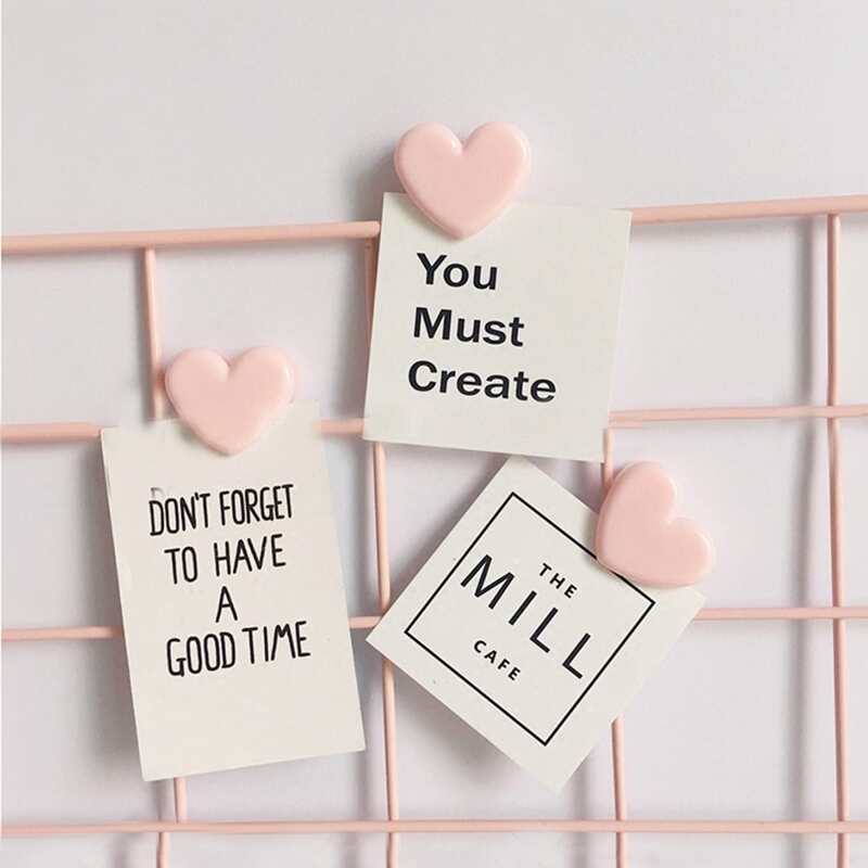 

5pcs Heart Shaped Card Clip, Pink