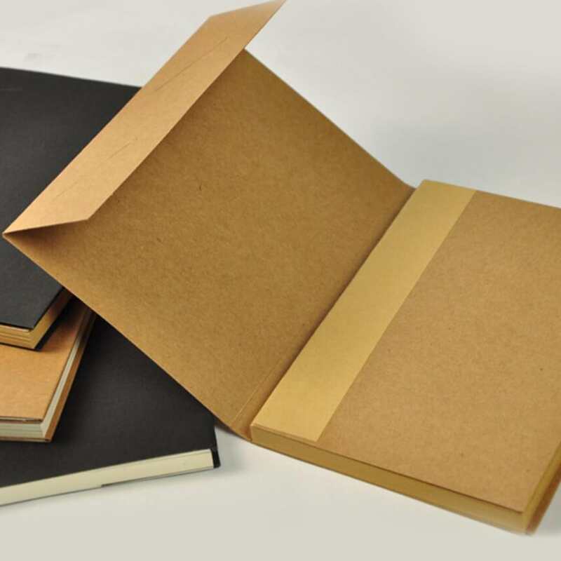 

1pc Kraft Paper Cover Random Notebook, Multicolor
