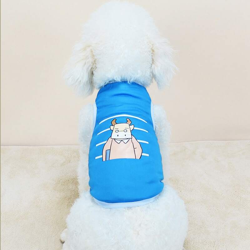 

Cartoon Graphic Pet Tank Top, Blue