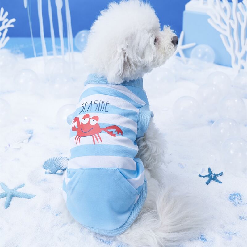 

Cartoon Graphic Pet Tank Top, Blue and white