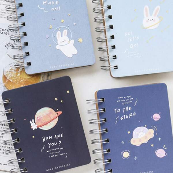 

1pc Cartoon Rabbit Print Cover Random Notebook, Multicolor