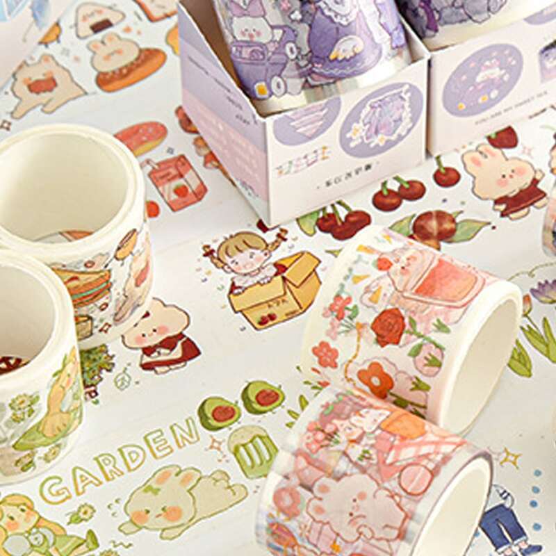 

2rolls Cartoon Graphic Random Decorative Tape, Multicolor