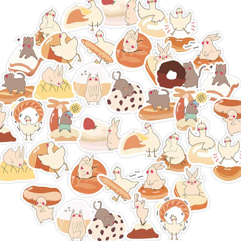 

40pcs Cartoon Animal Print Sticker, Multicolor