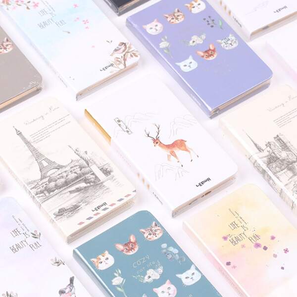 

1pc Cartoon Graphic Cover Random Notebook, Multicolor