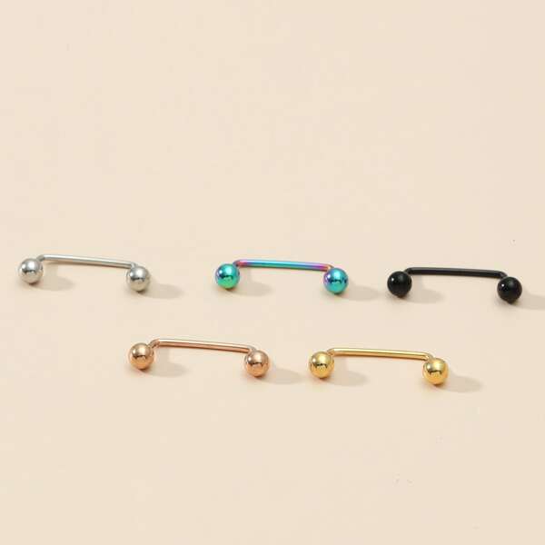 

5pcs Men Stainless Steel Body Jewelry, Multicolor