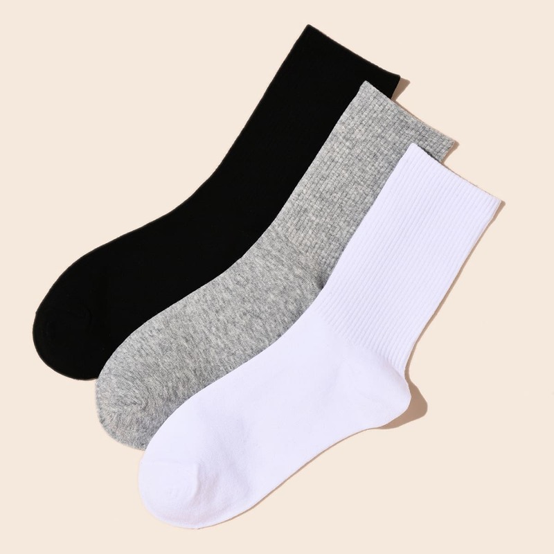 

Guys 3pairs Solid Crew Socks, Multicolor