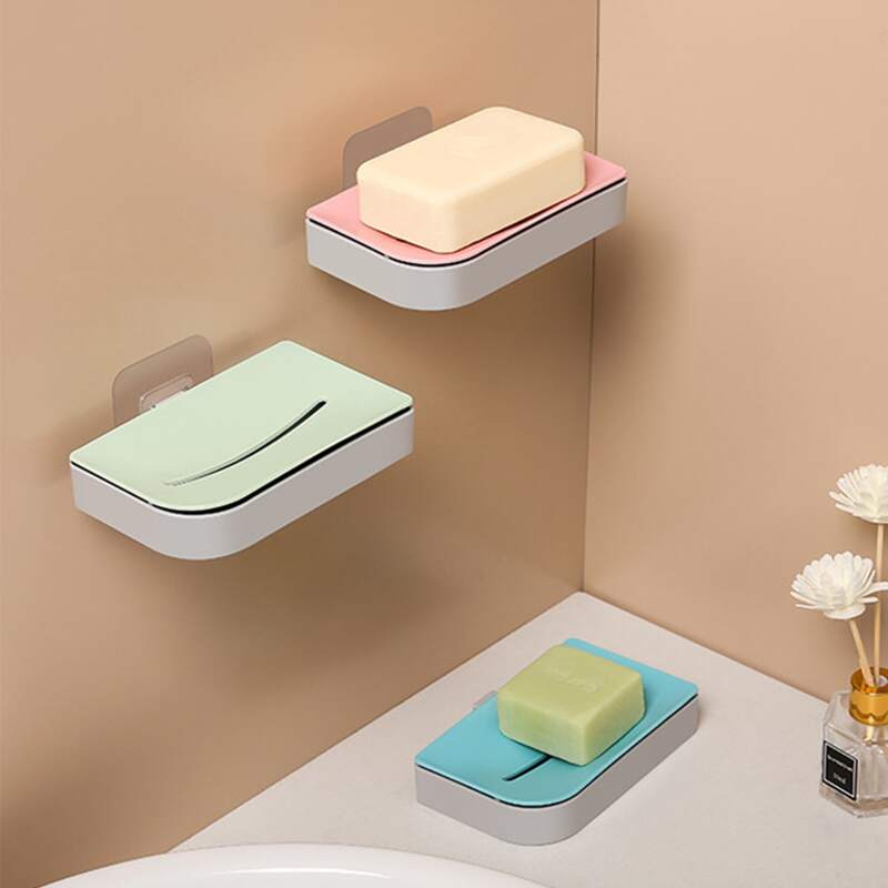 

1pc Random Color Drain Soap Dish Holder, Multicolor