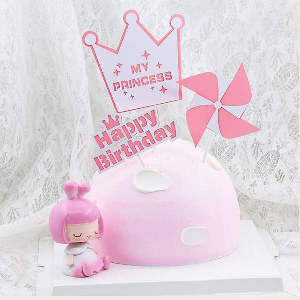 

3pcs Birthday Cake Topper Set, Multicolor