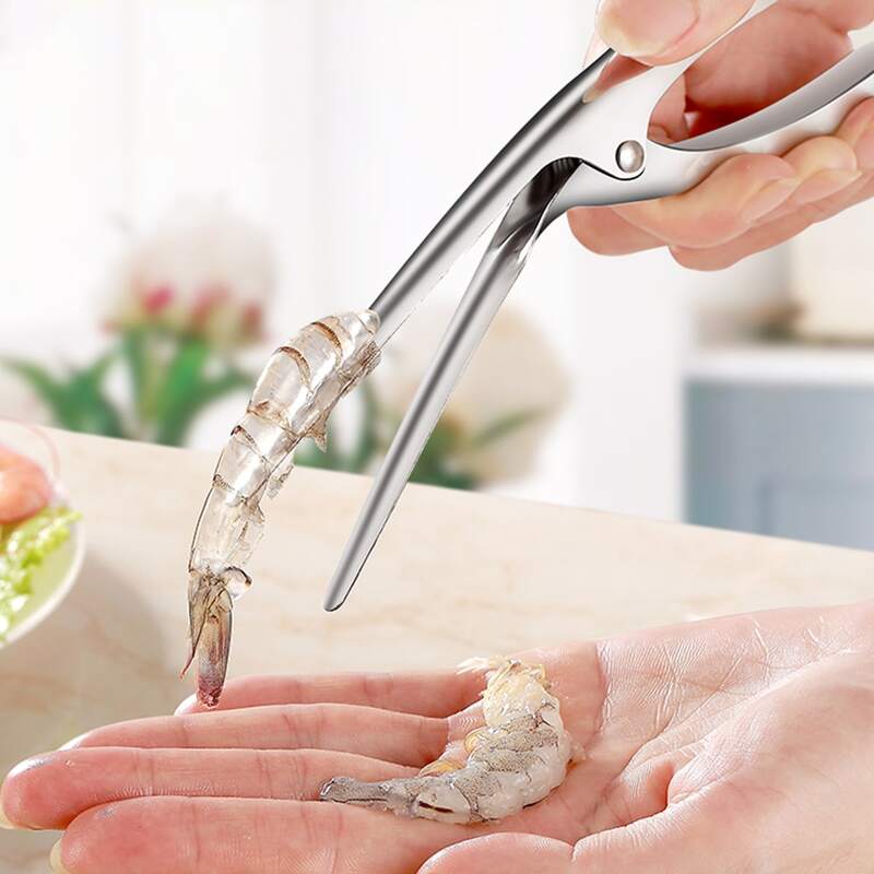 

1pc Stainless Steel Shrimp Peeler, Silver