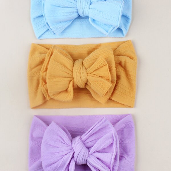 

3pcs Girls Bow Knot Decor Hair Band, Multicolor