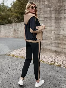 Mulvari Bộ thời trang Dây kéo Khối Màu Thể thao - Nhiều màu - Xem 2