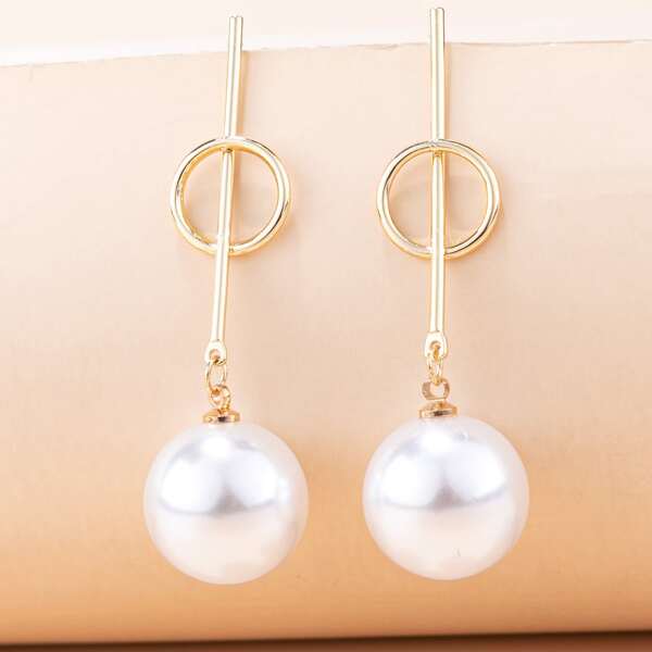 

Faux Pearl Decor Drop Earrings, Multicolor