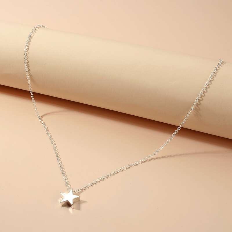 

Mini Star Charm Necklace, Silver