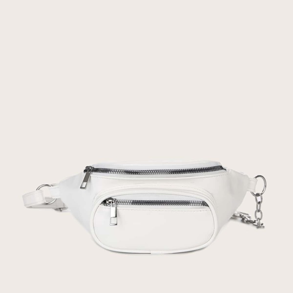 

Pocket Front Fanny Pack, White