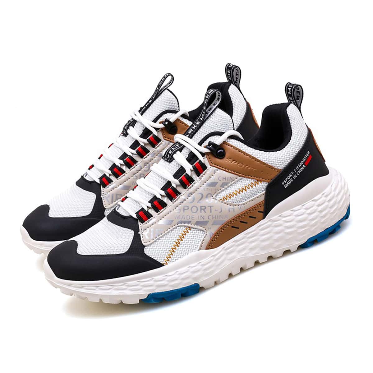 

Guys Letter Graphic Lace-up Mesh Sneakers, White