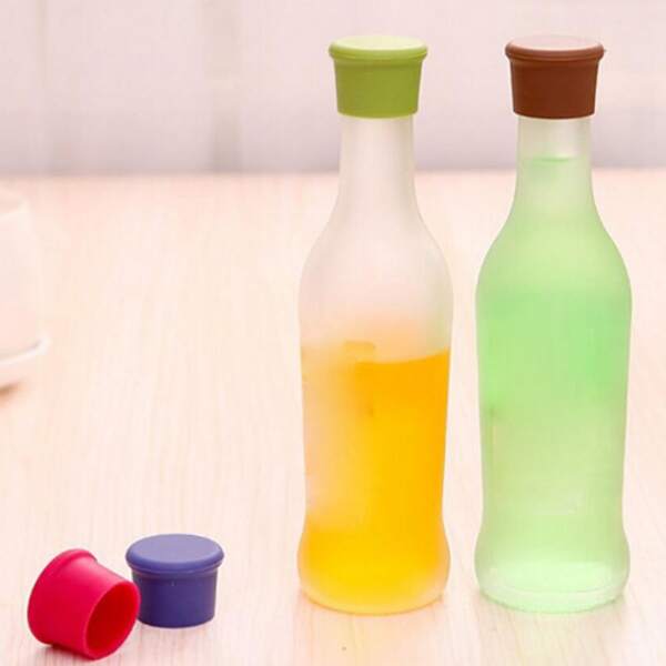 

1pc Random Color Silicone Bottle Cap, Multicolor