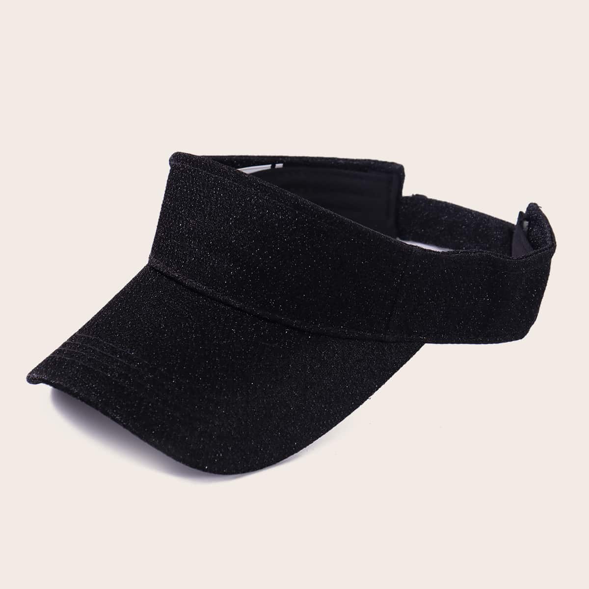 

Simple Plain Visor Hat, Black
