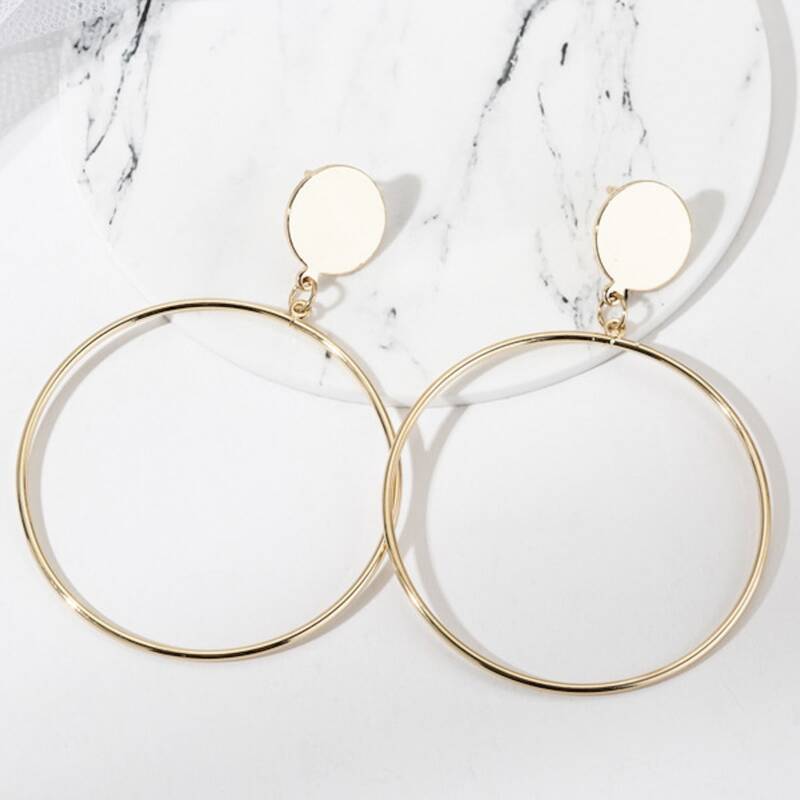 

Hoop Drop Earrings, Gold