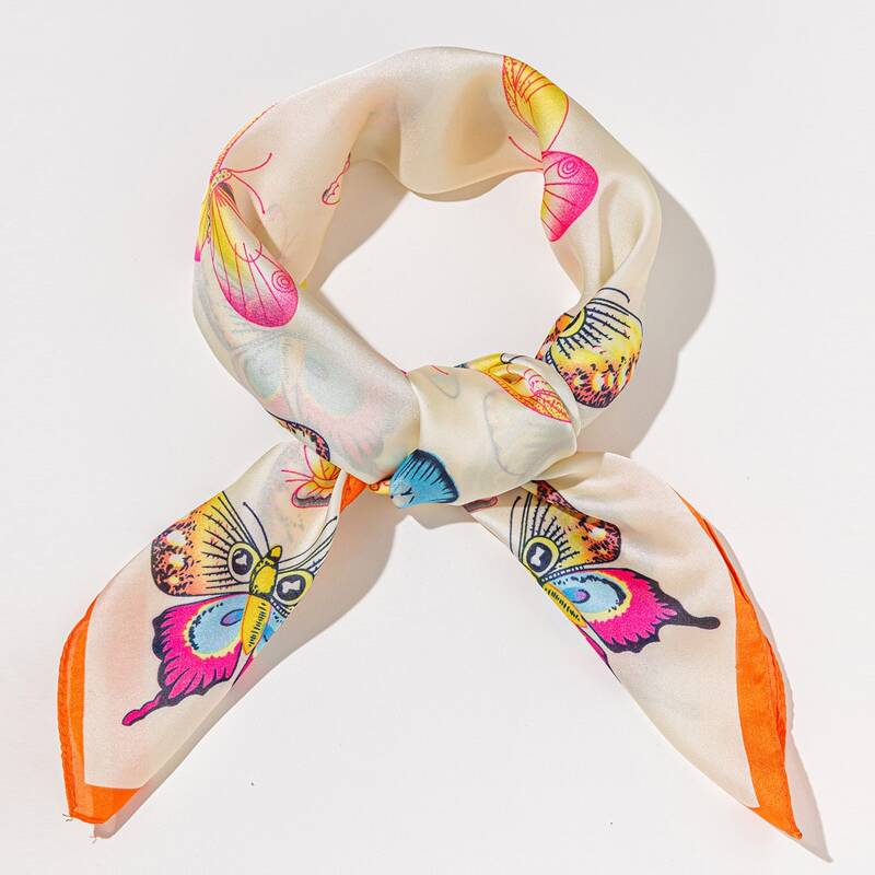 

Butterfly Print Bandana, Multicolor