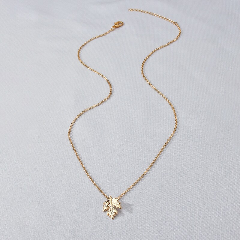 

Maple Leaf Pendant Necklace, Gold