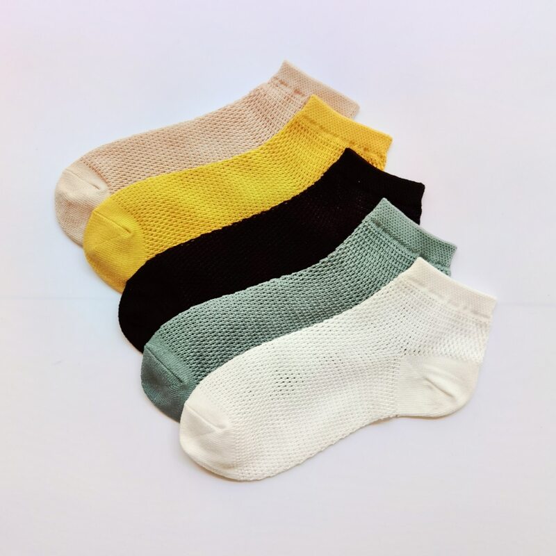 

5pairs Simple Plain Ankle Socks, Multicolor