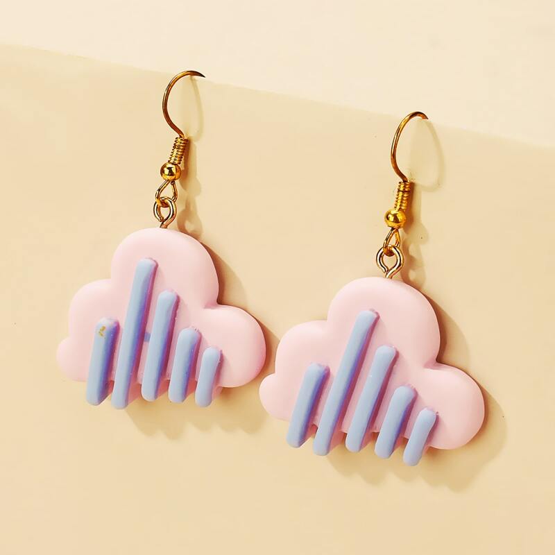 

Cloud Drop Earrings, Baby pink