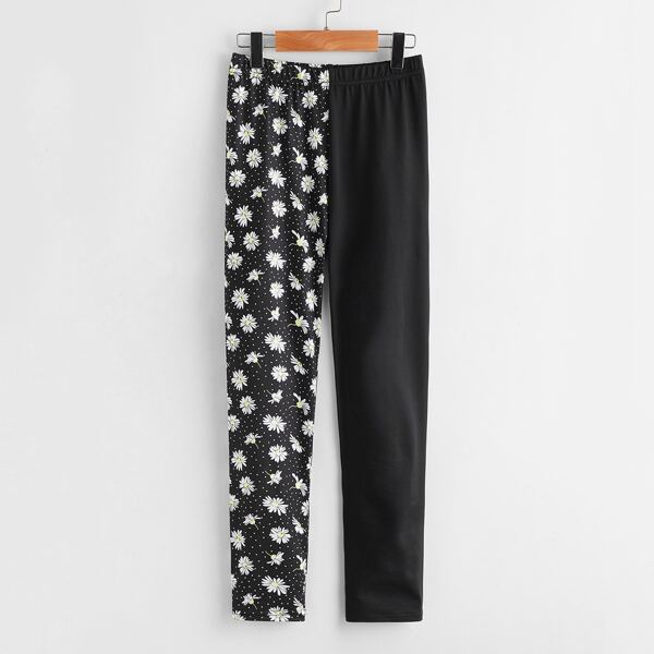 

Girls Floral Elastic Waist Leggings, Multicolor