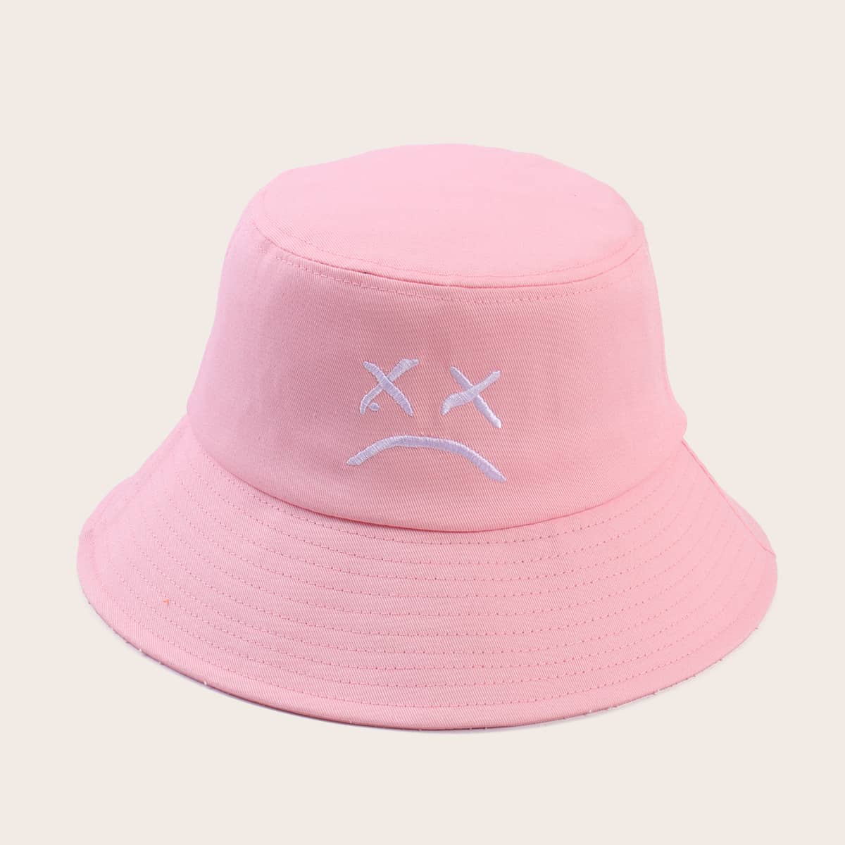 

Embroidery Bucket Hat, Baby pink