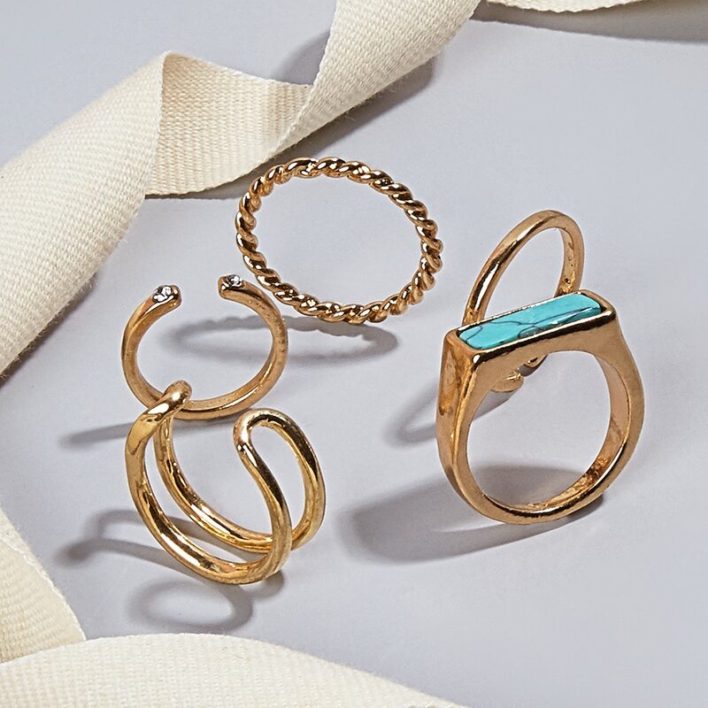 

5pcs Cuff Ring, Gold