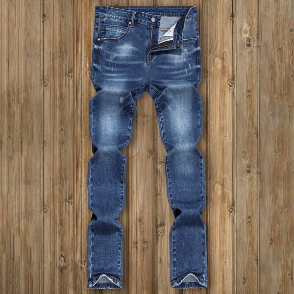 

Men Slant Pocket Skinny Jeans, Medium wash