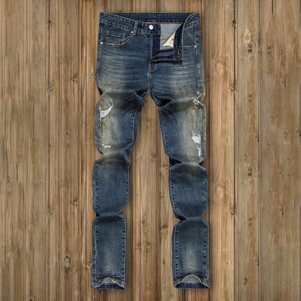 

Men Ripped Skinny Jeans, Medium wash