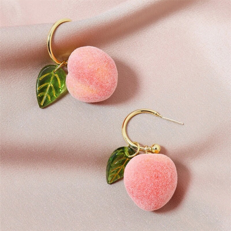 

Peach Drop Earrings, Pink