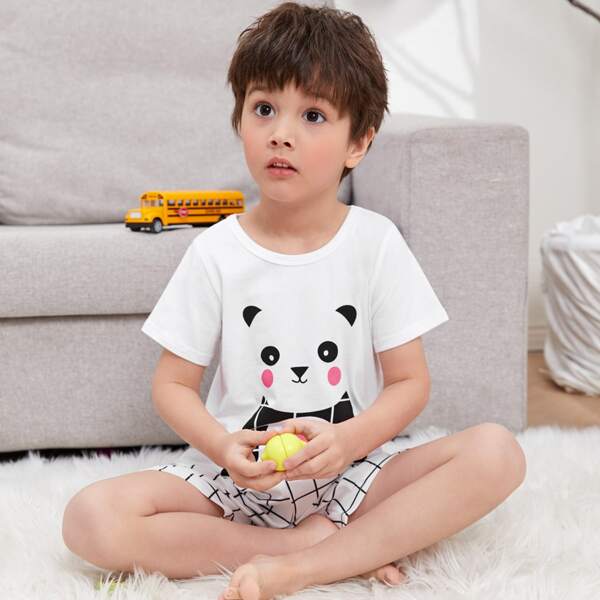 

Клетка милый Домашняя одежда для мальчиков, Белый