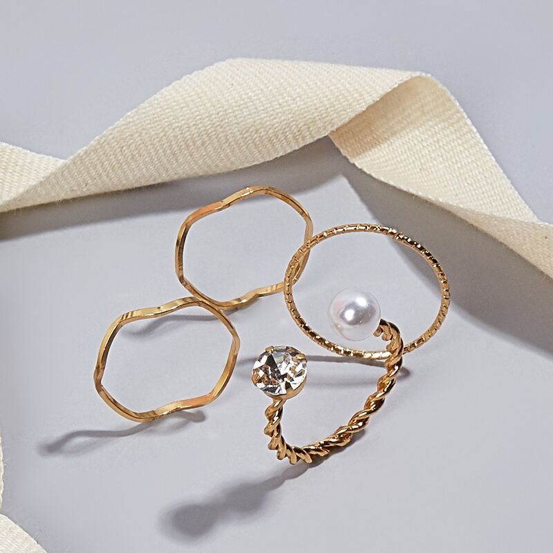 

4pcs Skinny Ring, Gold