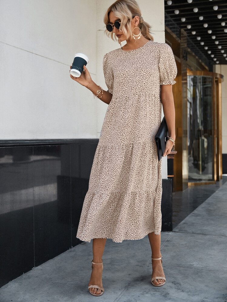 SHEIN Holidaya Vestido smock con estampado - Multicolor - Añade 6